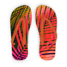 Load image into Gallery viewer, COLORFUL TROPICAL LEAVES no4 Adult Flip Flops