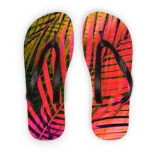 Load image into Gallery viewer, COLORFUL TROPICAL LEAVES no4 Adult Flip Flops