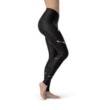 Load image into Gallery viewer, Womens Sports Stripes Black Leggings